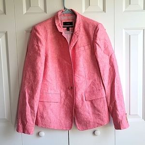 J. Crew 100% linen Sz 12 Regent Blazer heathered pink